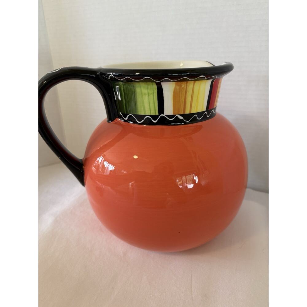 Serape Collection By Nancy Green Painted Pitcher - Picture 4 of 6